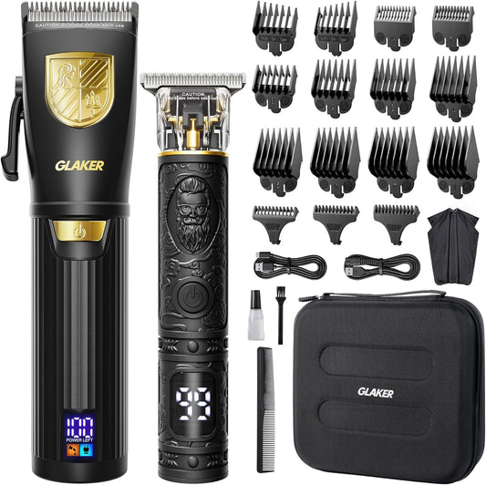 GLAKER Hair Clippers for Men - Cordless 2 in 1 Versatile Hair Trimmer